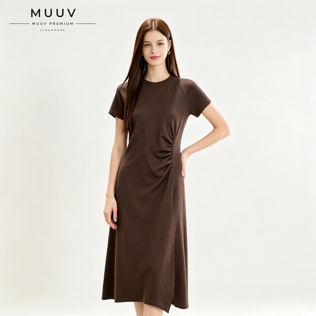Ruched Waist Knit Dress