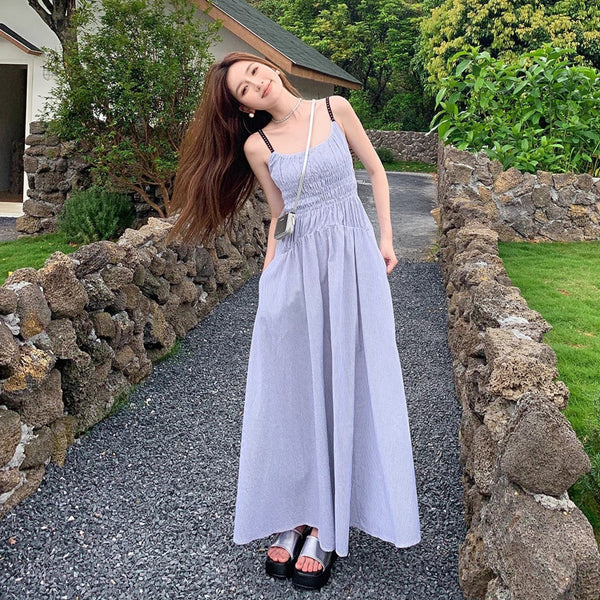 Muuv-It French Striped Suspender Dress