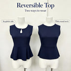 Reversible 2 Way Wear Sleeveless Peplum Top