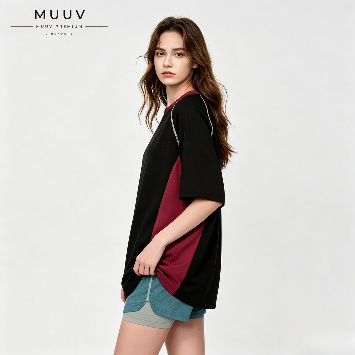 American Retro Color-Block Striped T-Shirt Raglan Sleeves