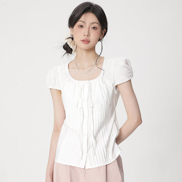 Muuv-It U-Neck Back Tie Crop Top