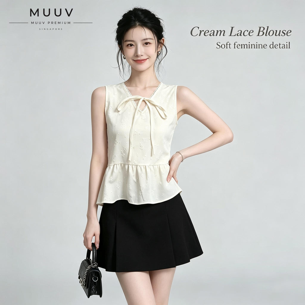 V-neck Sleeveless Floral Jacquard Peplum Top