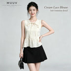 V-neck Sleeveless Floral Jacquard Peplum Top