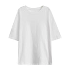 Unisex Oversized Round Neck Solid Cotton Short Sleeve Tee