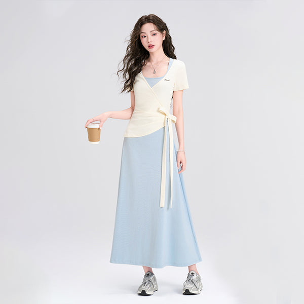 Muuv-It Halter Neck Dress Two-Piece Set