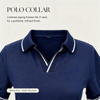 Women V neck Polo Collar Short Sleeved Maxi Dress