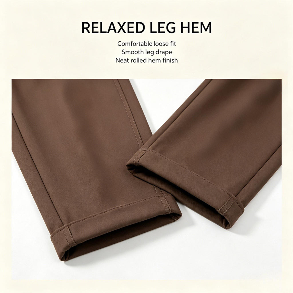 High Waist Pleated Straight Ankle Suit Pants