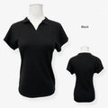 Knitted V Neck Polo Tee Korean Style Slim Short Sleeve Top