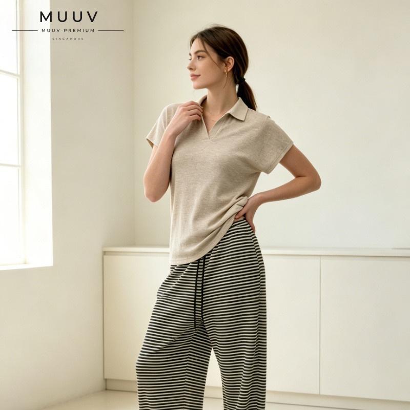 Knitted V Neck Polo Tee Korean Style Slim Short Sleeve Top