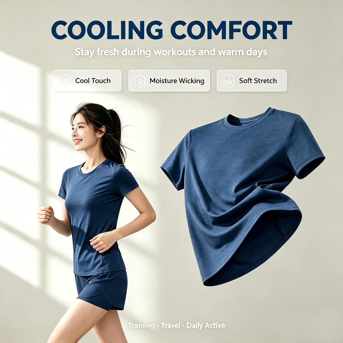 Unisex Cooling Quick Dry Sports Tee