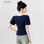 Square Neck Puff Sleeve Blouse
