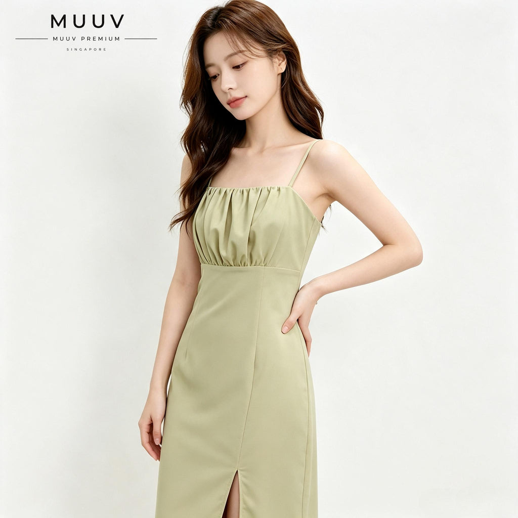 Square Neck Cami Midi Dress