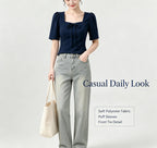 Square Neck Puff Sleeve Blouse