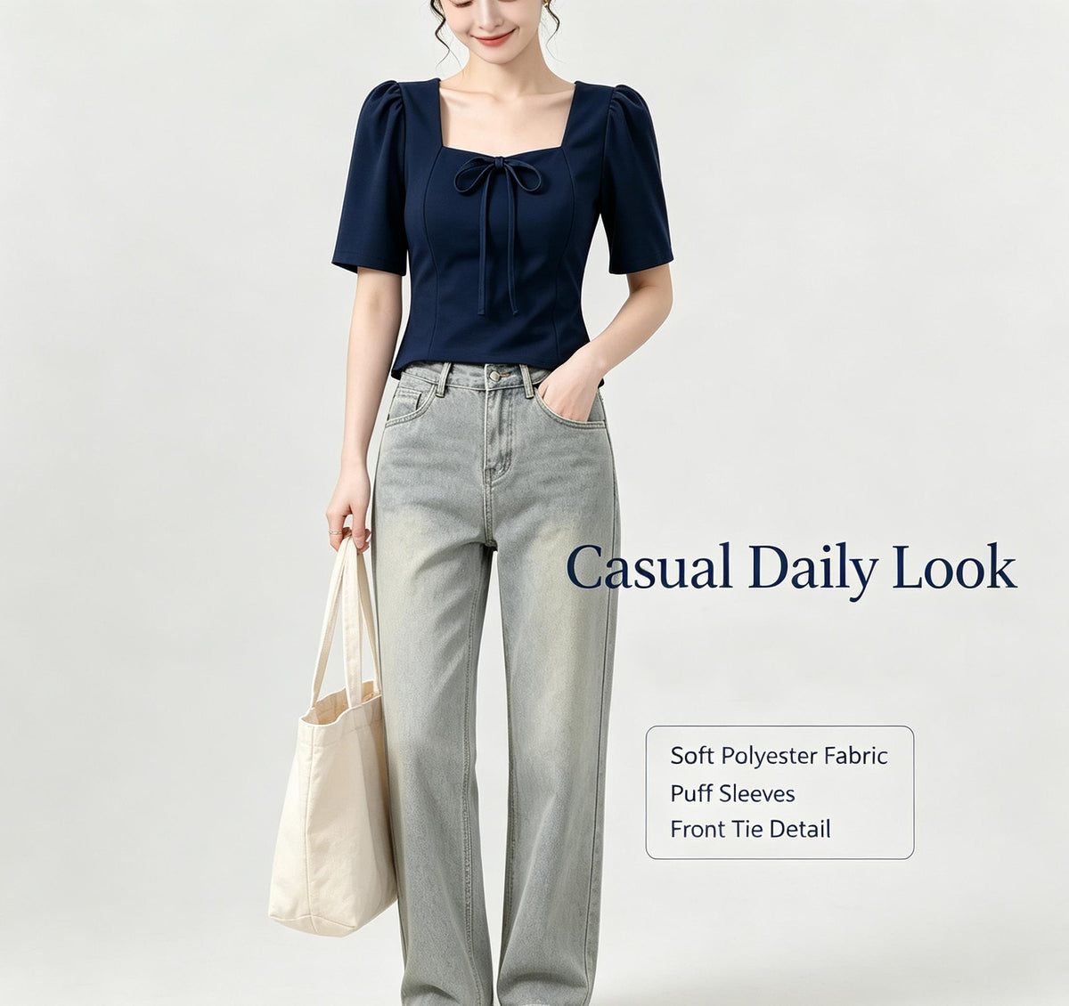 Square Neck Puff Sleeve Blouse