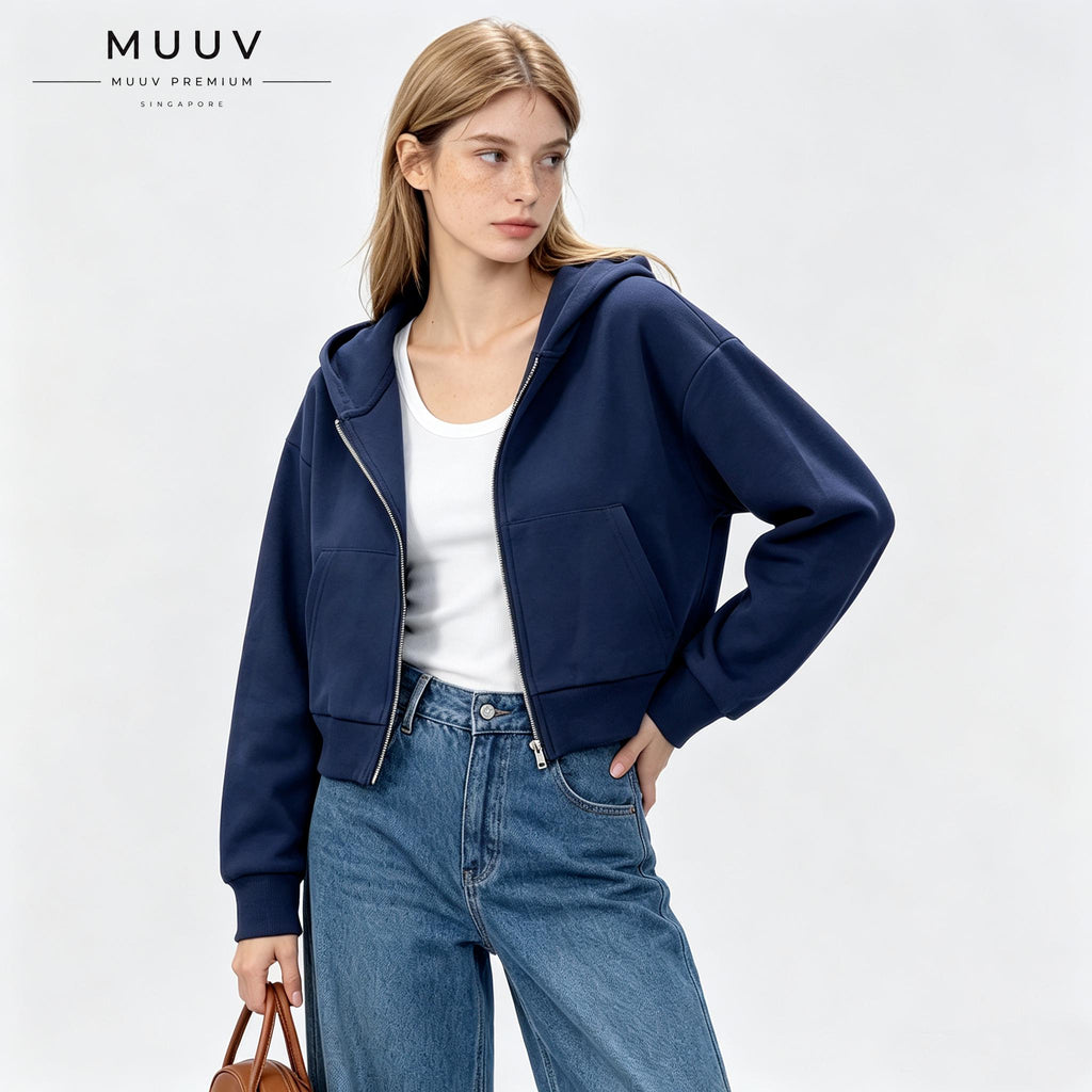 Cropped Oversized Dual Zip Hoodie