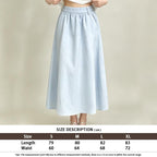 A Line Midi Long Skirt with Side Pockets