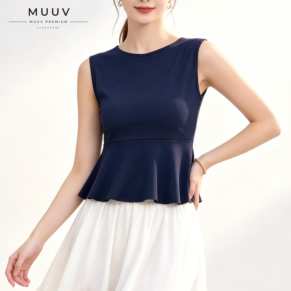 Reversible 2 Way Wear Sleeveless Peplum Top