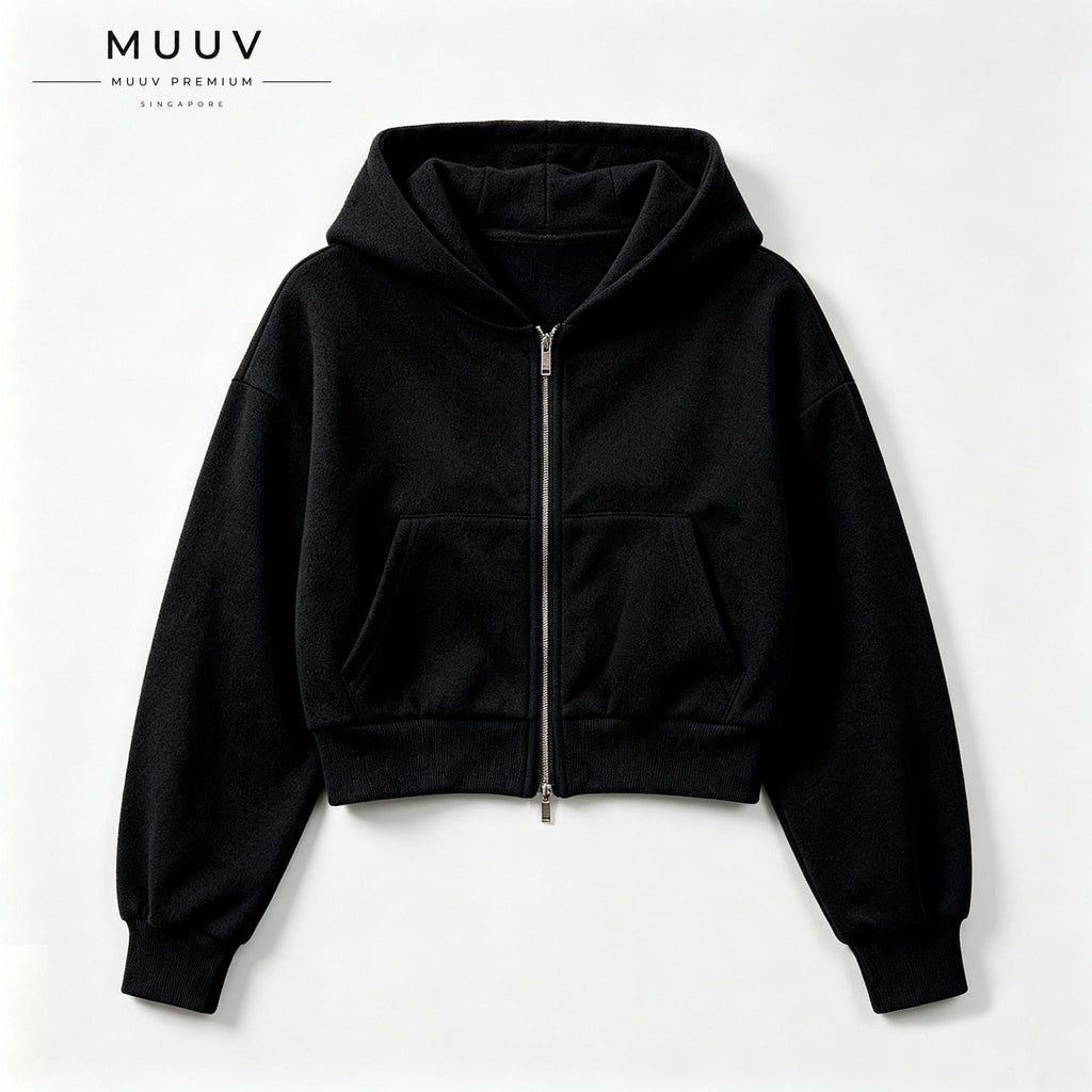 Cropped Oversized Dual Zip Hoodie