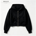 Cropped Oversized Dual Zip Hoodie