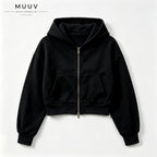 Cropped Oversized Dual Zip Hoodie