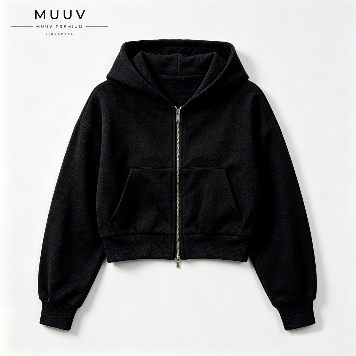 Cropped Oversized Dual Zip Hoodie
