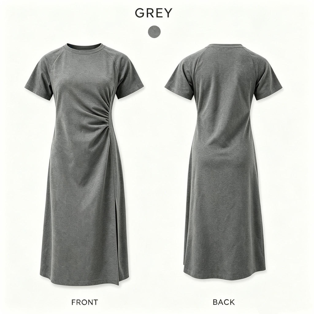 Ruched Waist Knit Dress