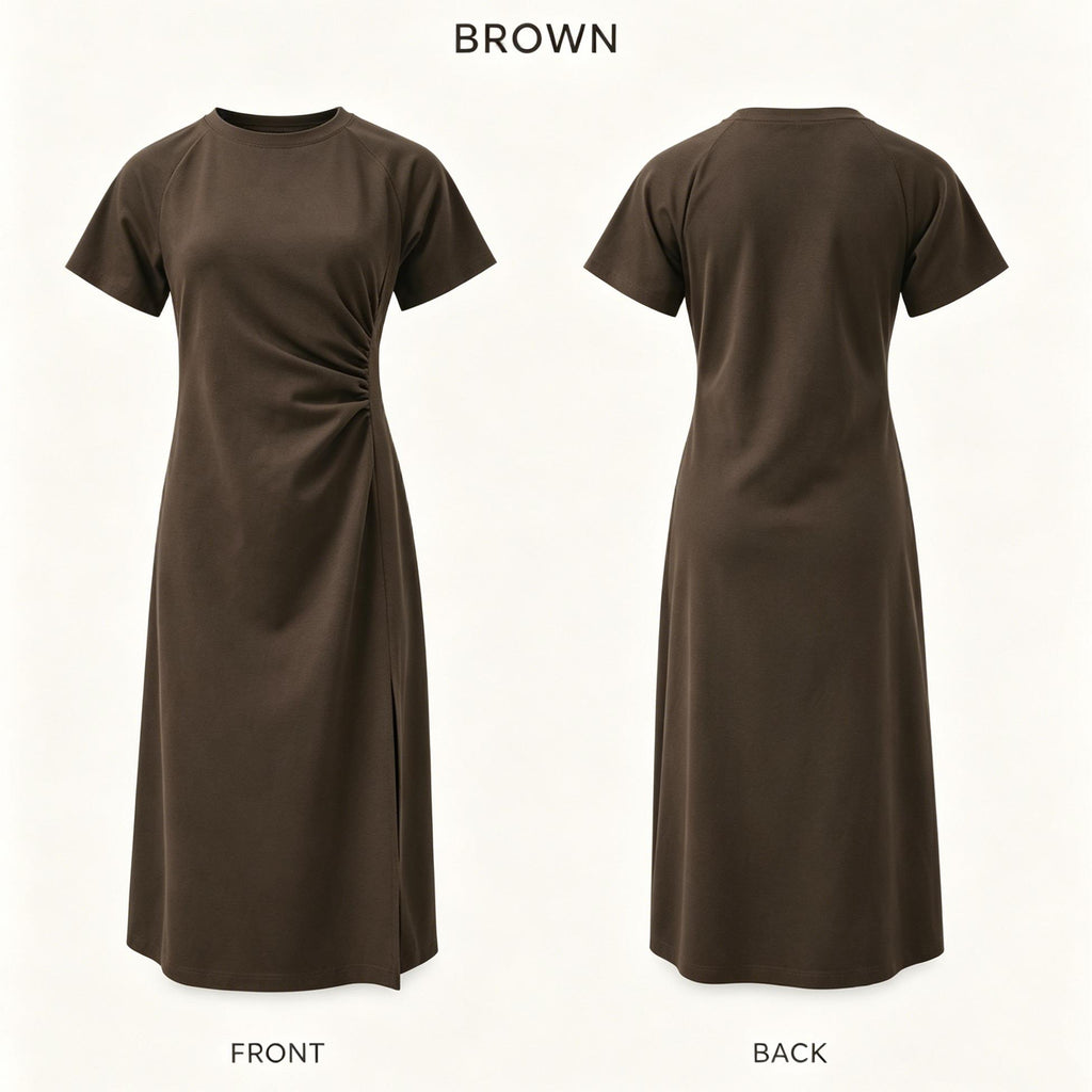 Ruched Waist Knit Dress