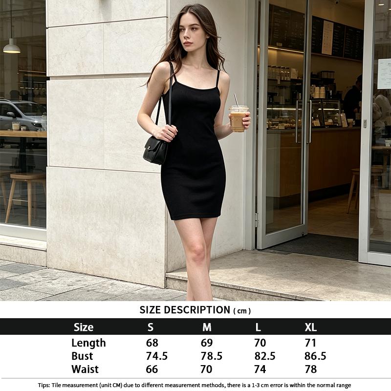 Ribbed Cami Mini Dress Spaghetti Strap Scoop Neck Slim Bodycon Fit Stretchy Soft Knit Fabric Casual Basic Sleeveless Short Dress Summer Daily Club Night Out Wear