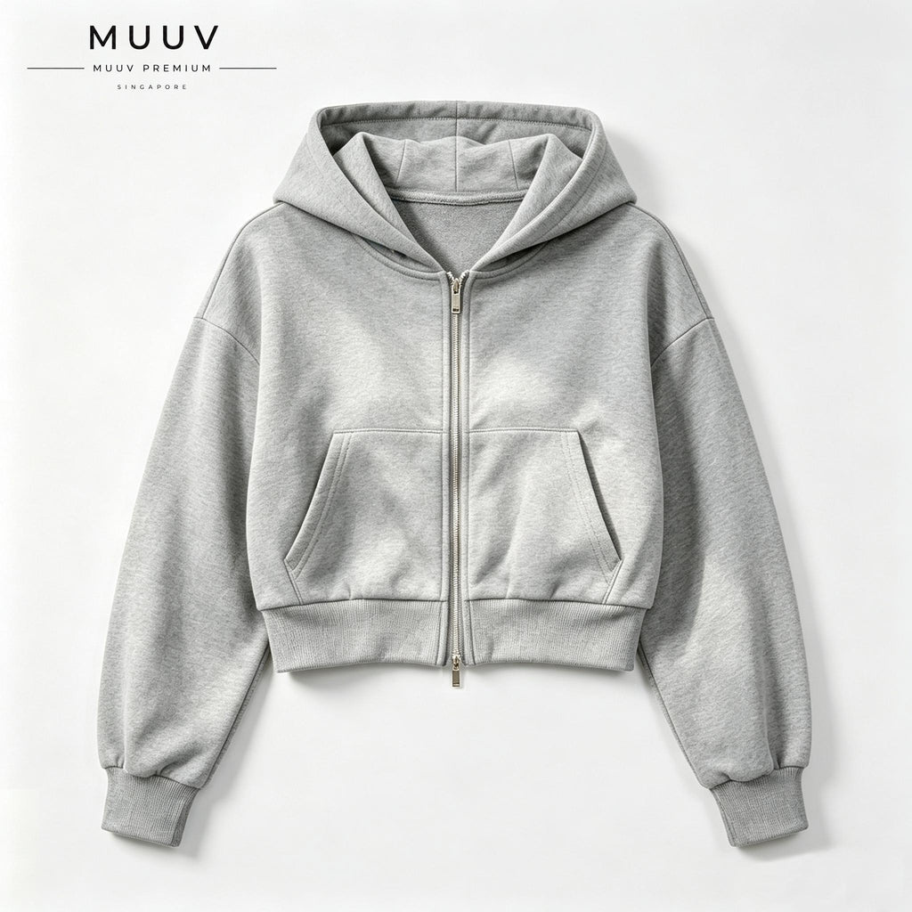 Cropped Oversized Dual Zip Hoodie