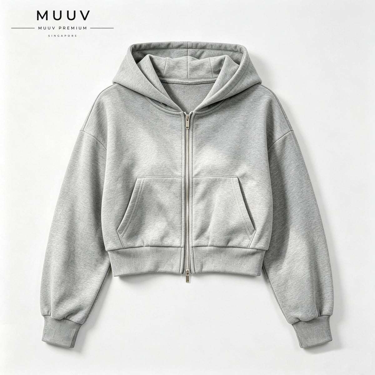 Cropped Oversized Dual Zip Hoodie