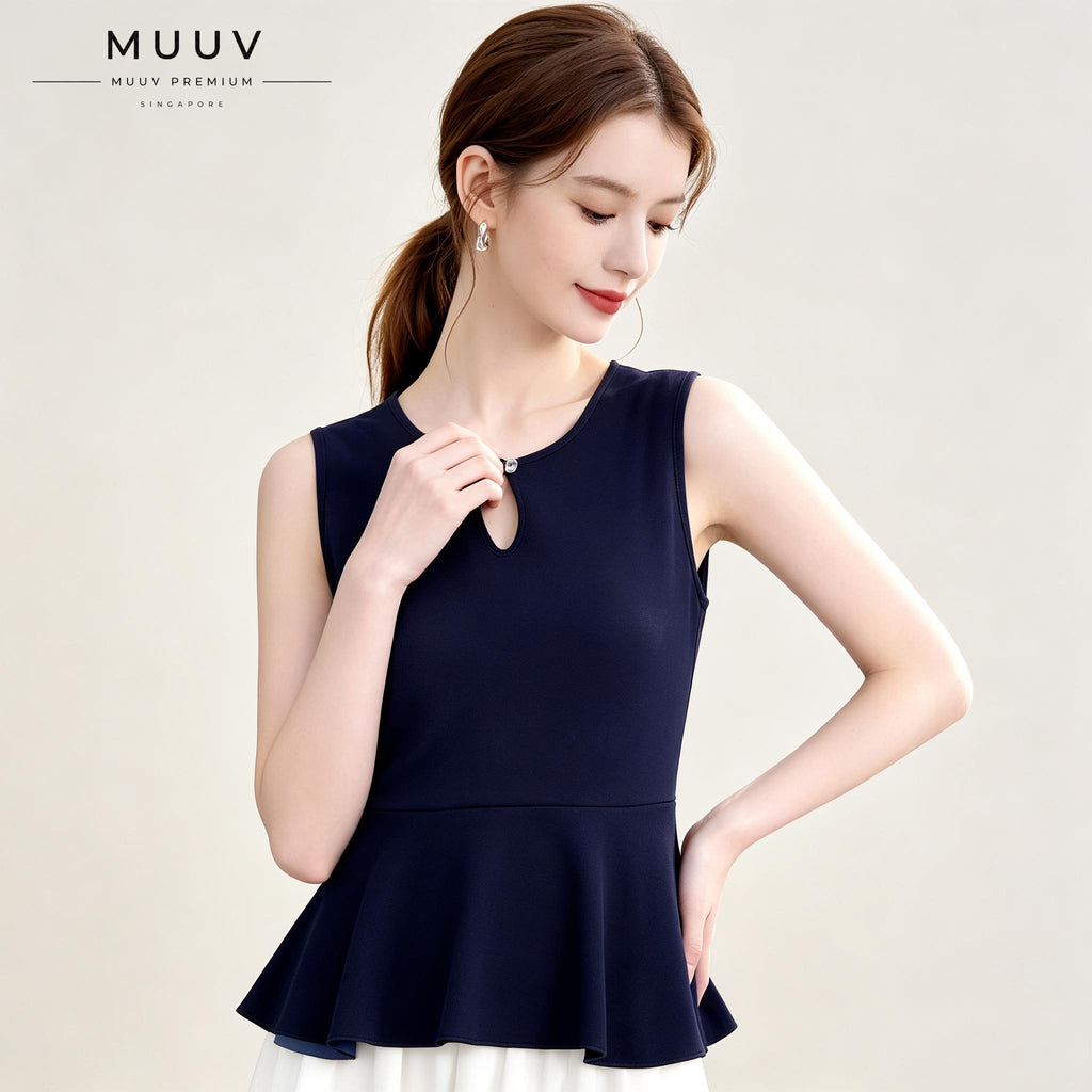 Reversible 2 Way Wear Sleeveless Peplum Top