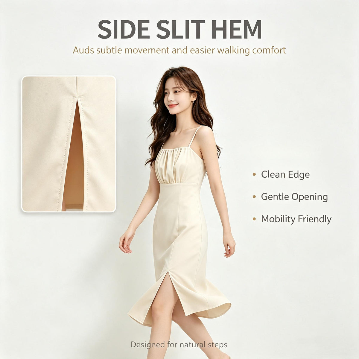 Square Neck Cami Midi Dress