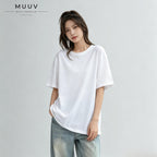 Unisex Oversized Round Neck Solid Cotton Short Sleeve Tee