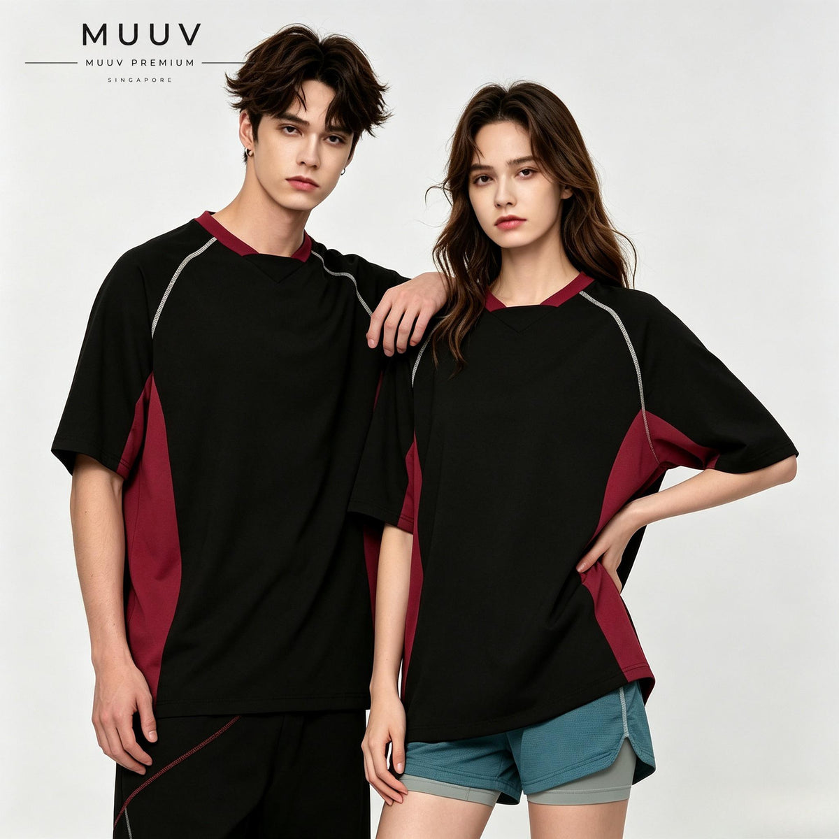 American Retro Color-Block Striped T-Shirt Raglan Sleeves