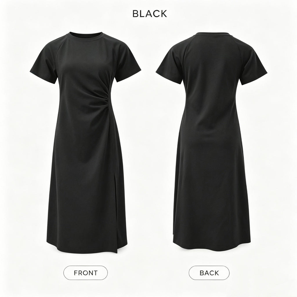 Ruched Waist Knit Dress