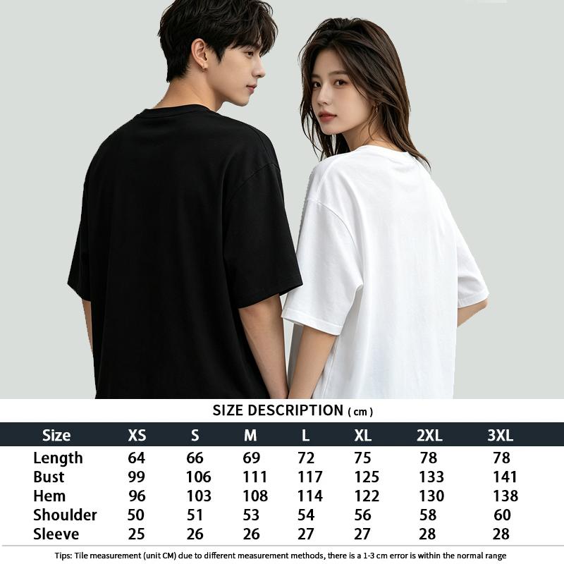 Unisex Oversized Round Neck Solid Cotton Short Sleeve Tee