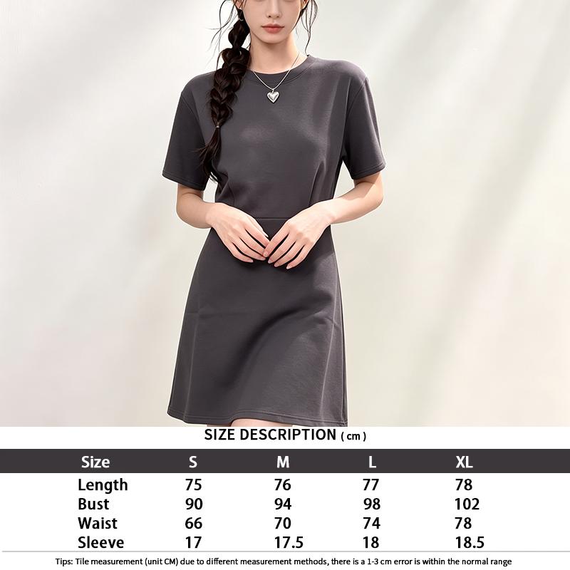 Short Sleeve Crew Neck Mini T Dress