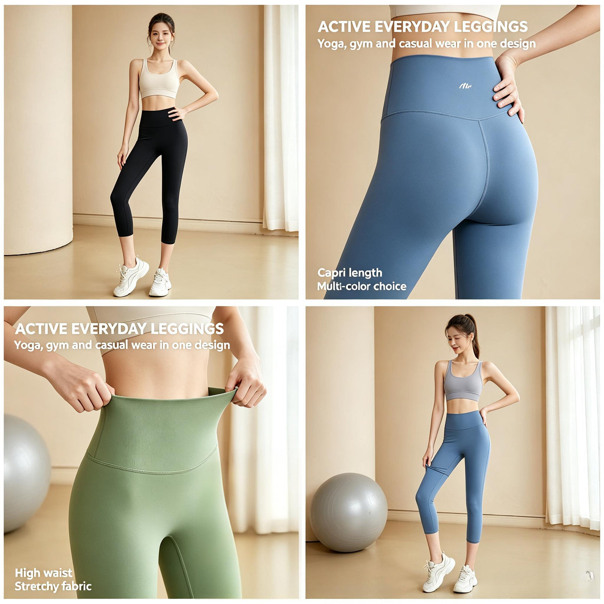 High Waist Yoga Leggings Soft Stretchy Buttery Soft Workout Tights