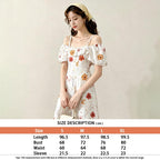 Off Shoulder Spaghetti Strap Floral Midi Dress Ruffle Short Sleeve Flowy A Line Swing Dress Lightweight Chiffon Fabric Summer Vacation Beach Casual Daily Party Weekend Outfit