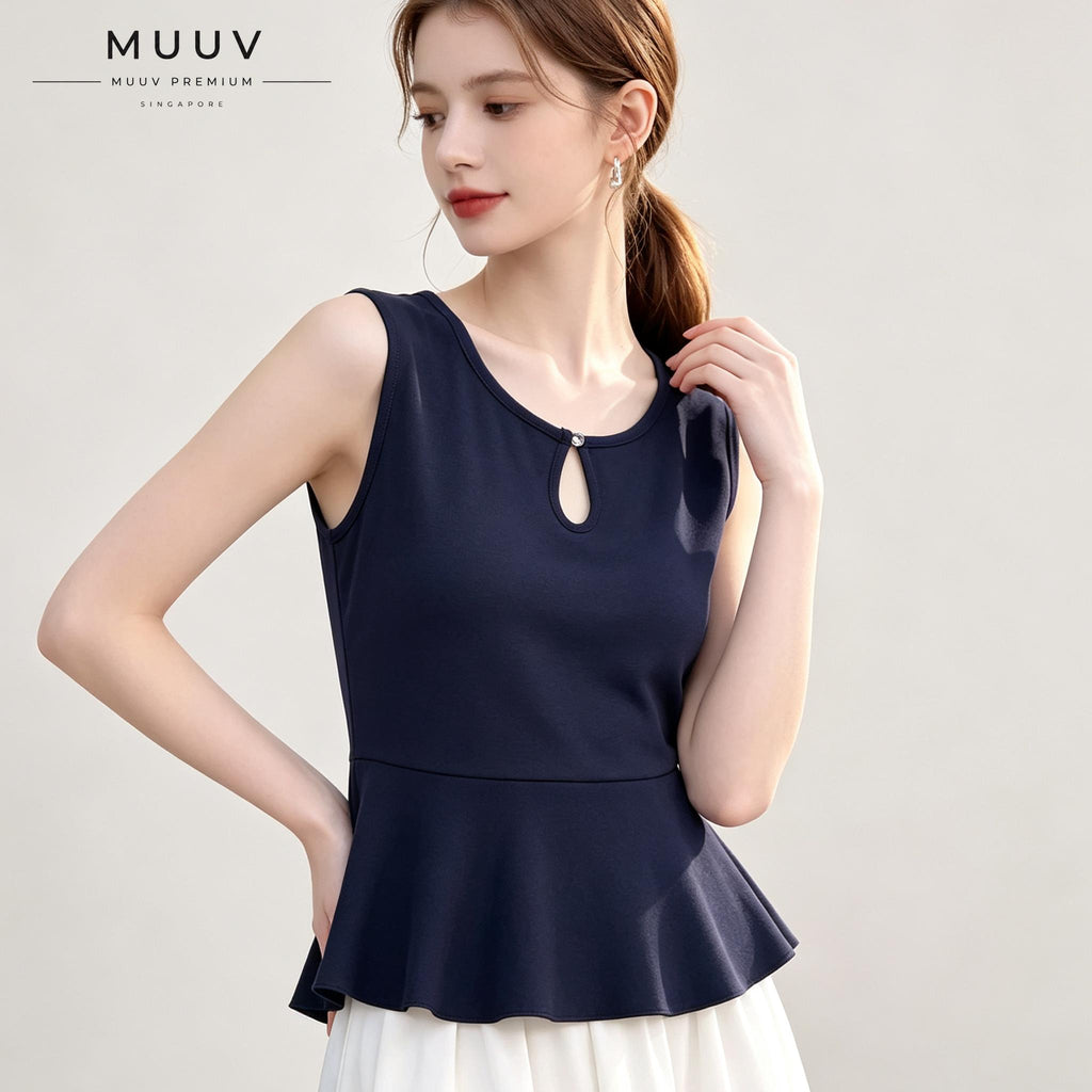 Reversible 2 Way Wear Sleeveless Peplum Top