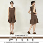 Brown Sleeveless Ruffle Hem Mini A Line Dress