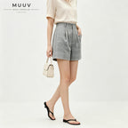 Women Grey Plaid Shorts