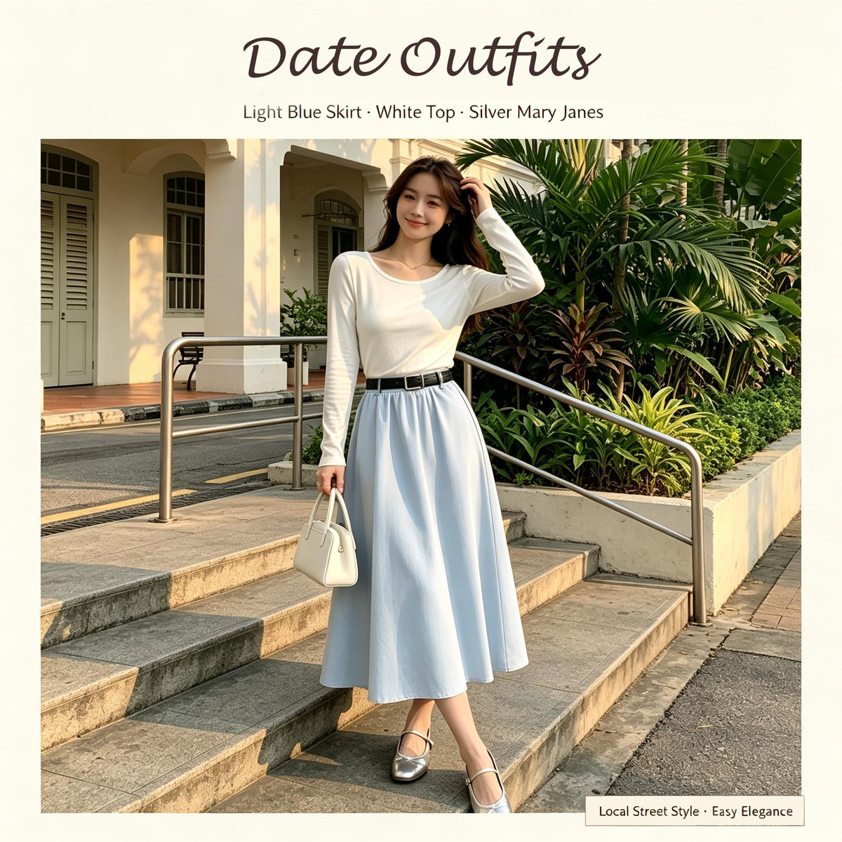 A Line Midi Long Skirt with Side Pockets
