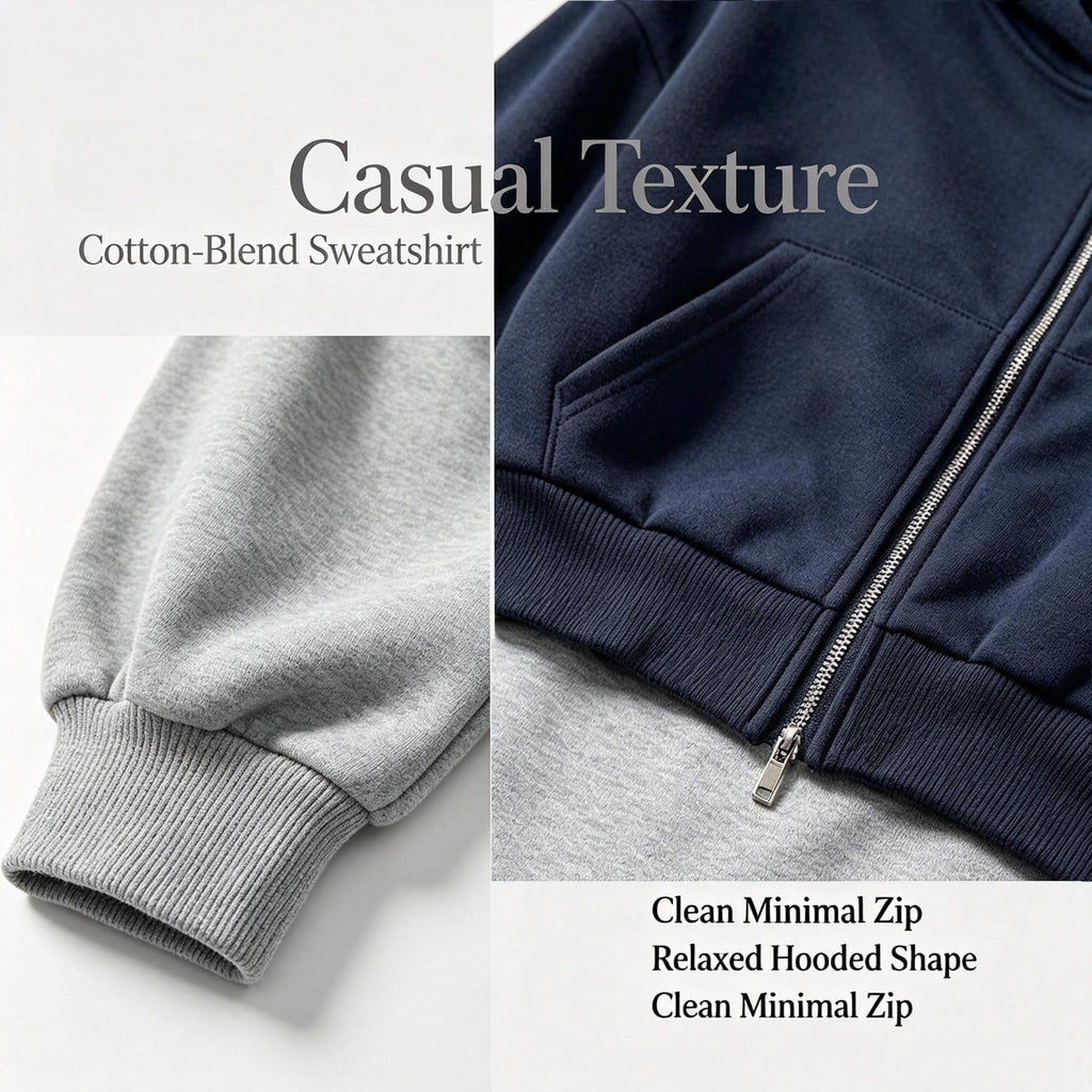 Cropped Oversized Dual Zip Hoodie