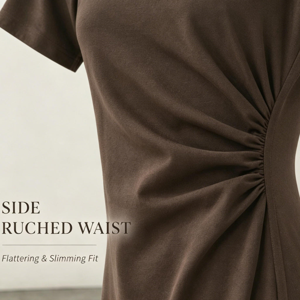 Ruched Waist Knit Dress