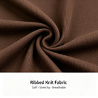 Brown Ribbed Waist Shaping Top