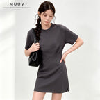 Short Sleeve Crew Neck Mini T Dress