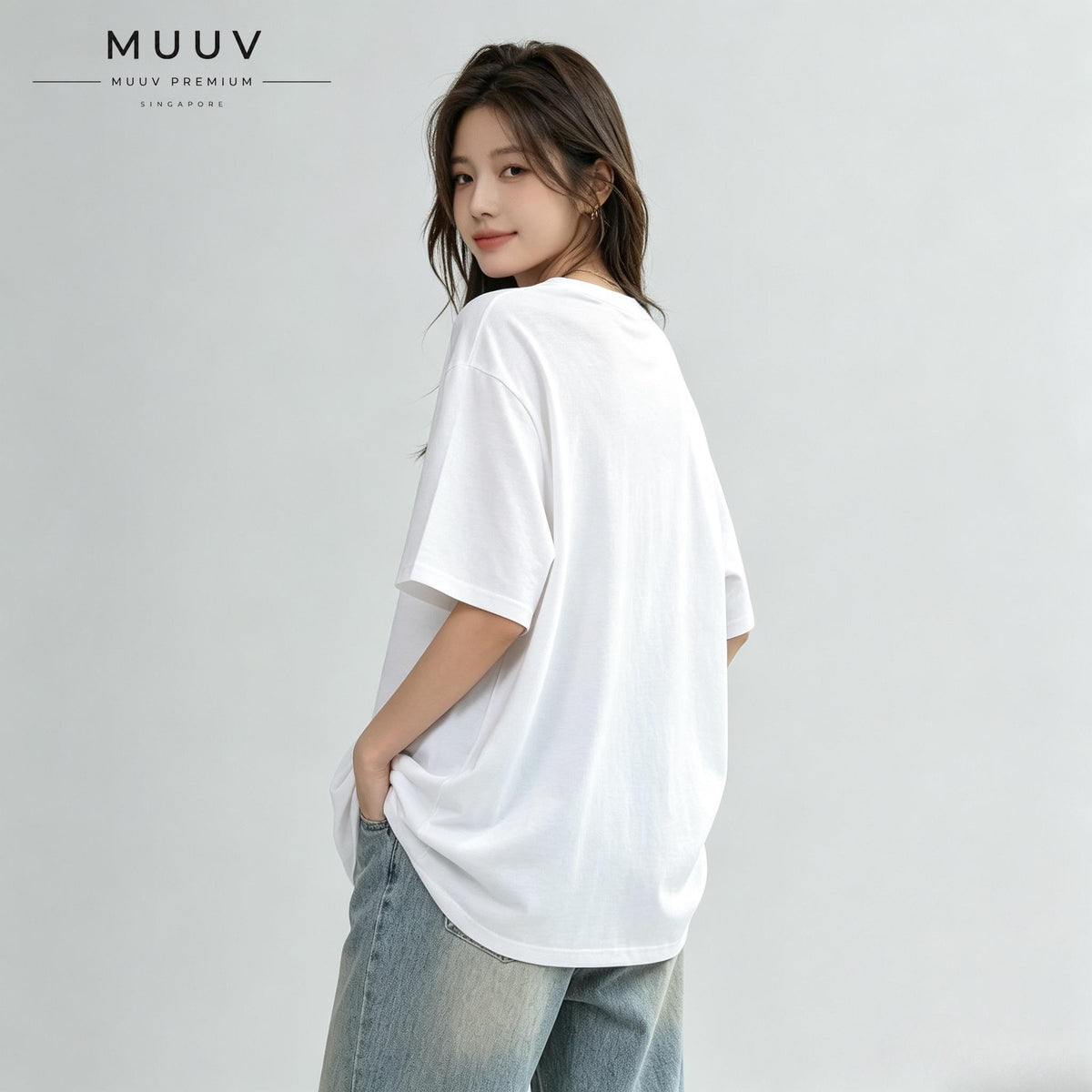 Unisex Oversized Round Neck Solid Cotton Short Sleeve Tee