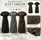 Ruched Waist Knit Dress