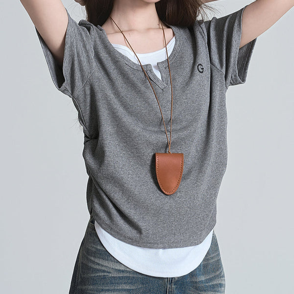Muuv-It Spliced Irregular Loose T-Shirt